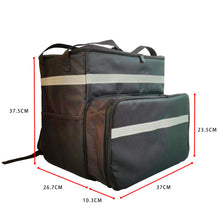 Load image into Gallery viewer, measured front of insulated food delivery backpack for uber eats
